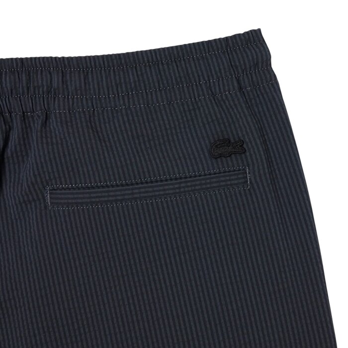 Lacoste Short Seersucker Coton - Noir/Gris Foncé