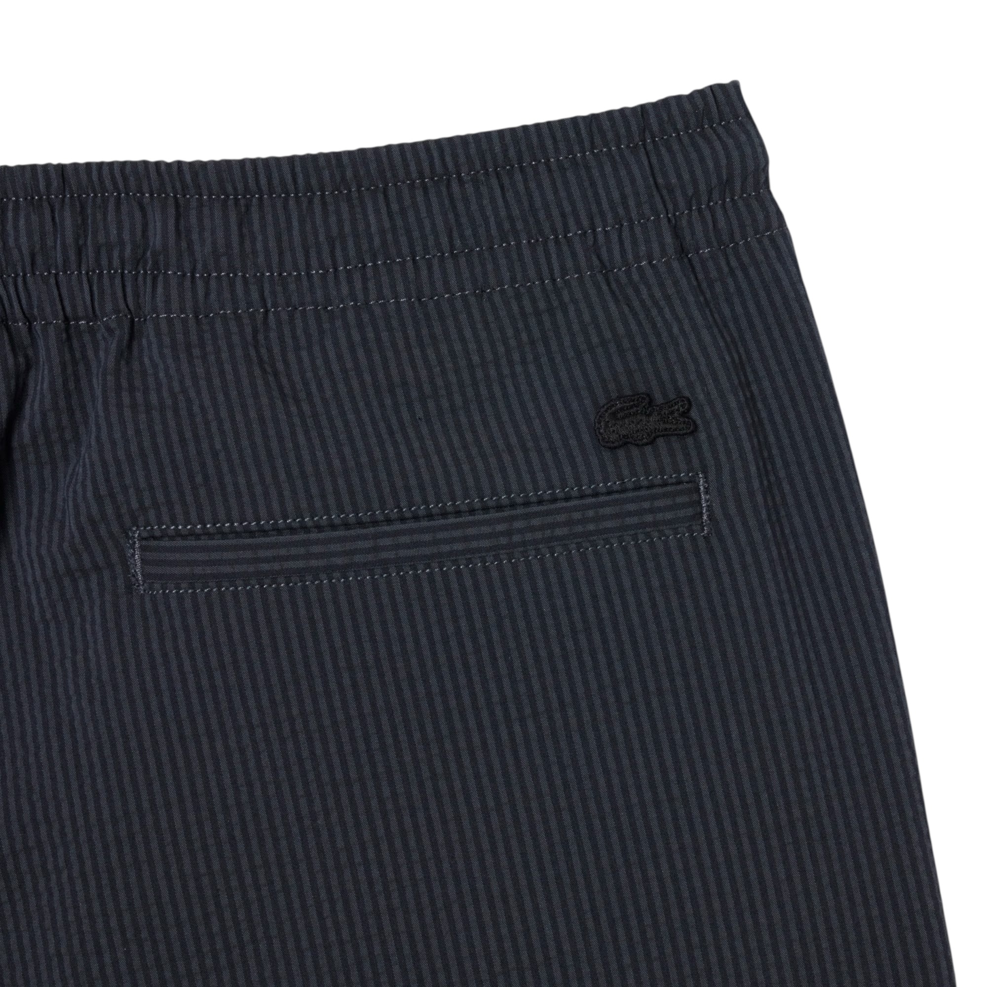 Lacoste Short Seersucker Coton - Noir/Gris Foncé