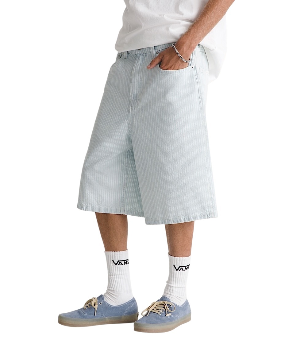 Vans Check-5 Baggy Striped Short - Blue Ice