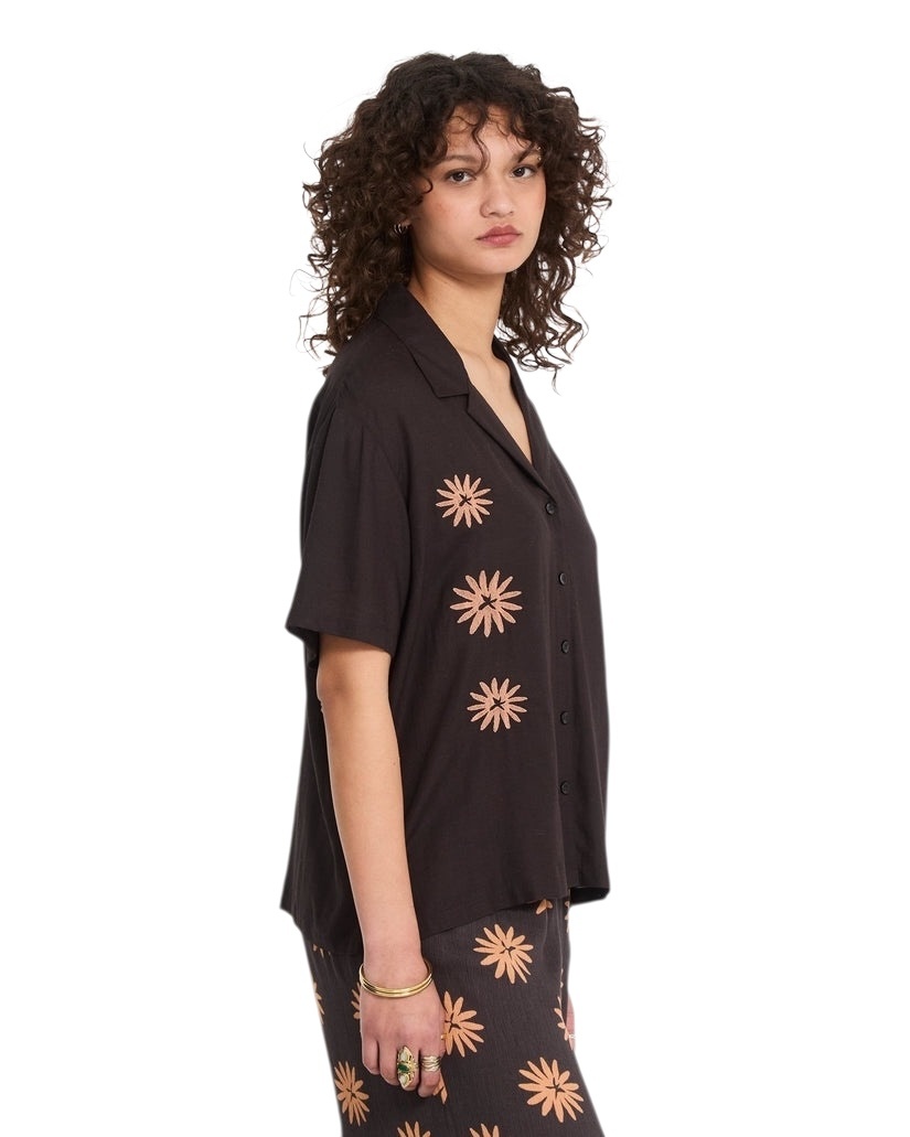 Volcom EMB Midnite Ramble Top - Black