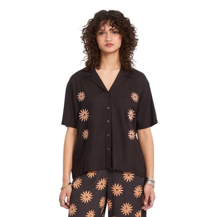 Volcom EMB Midnite Ramble Top - Black