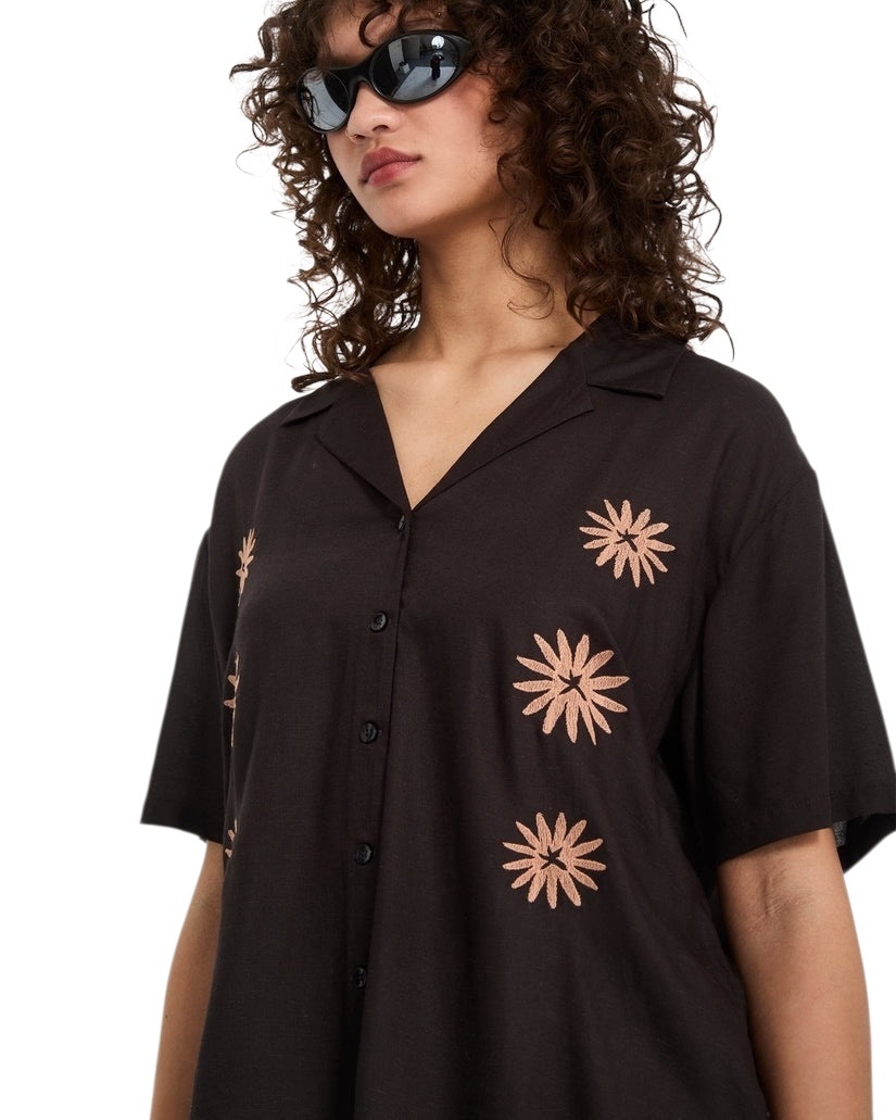 Volcom EMB Midnite Ramble Top - Black