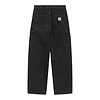W' Brandon double Knee Pant - Black Stone Washed