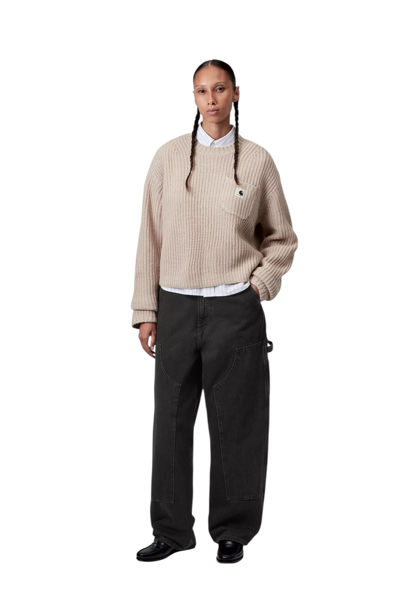 Carhartt WIP W' Brandon double Knee Pant - Black Stone Washed