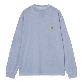 Carhartt WIP L/S Nelson T-Shirt - Gentle Blue Garment Dyed