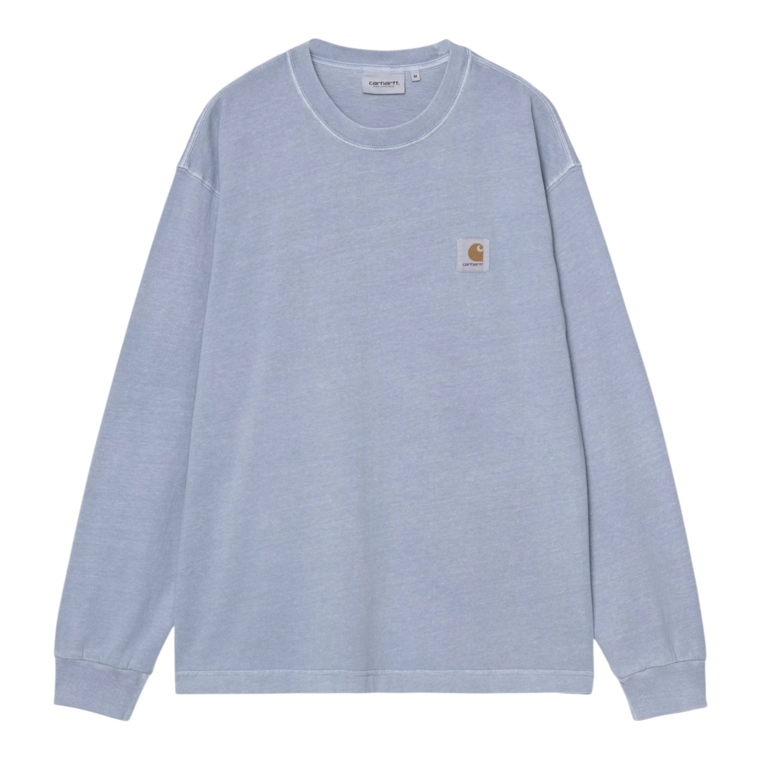 Carhartt WIP L/S Nelson T-Shirt - Gentle Blue Garment Dyed