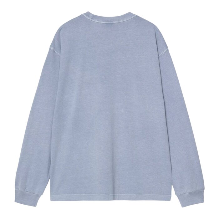 Carhartt WIP L/S Nelson T-Shirt - Gentle Blue Garment Dyed
