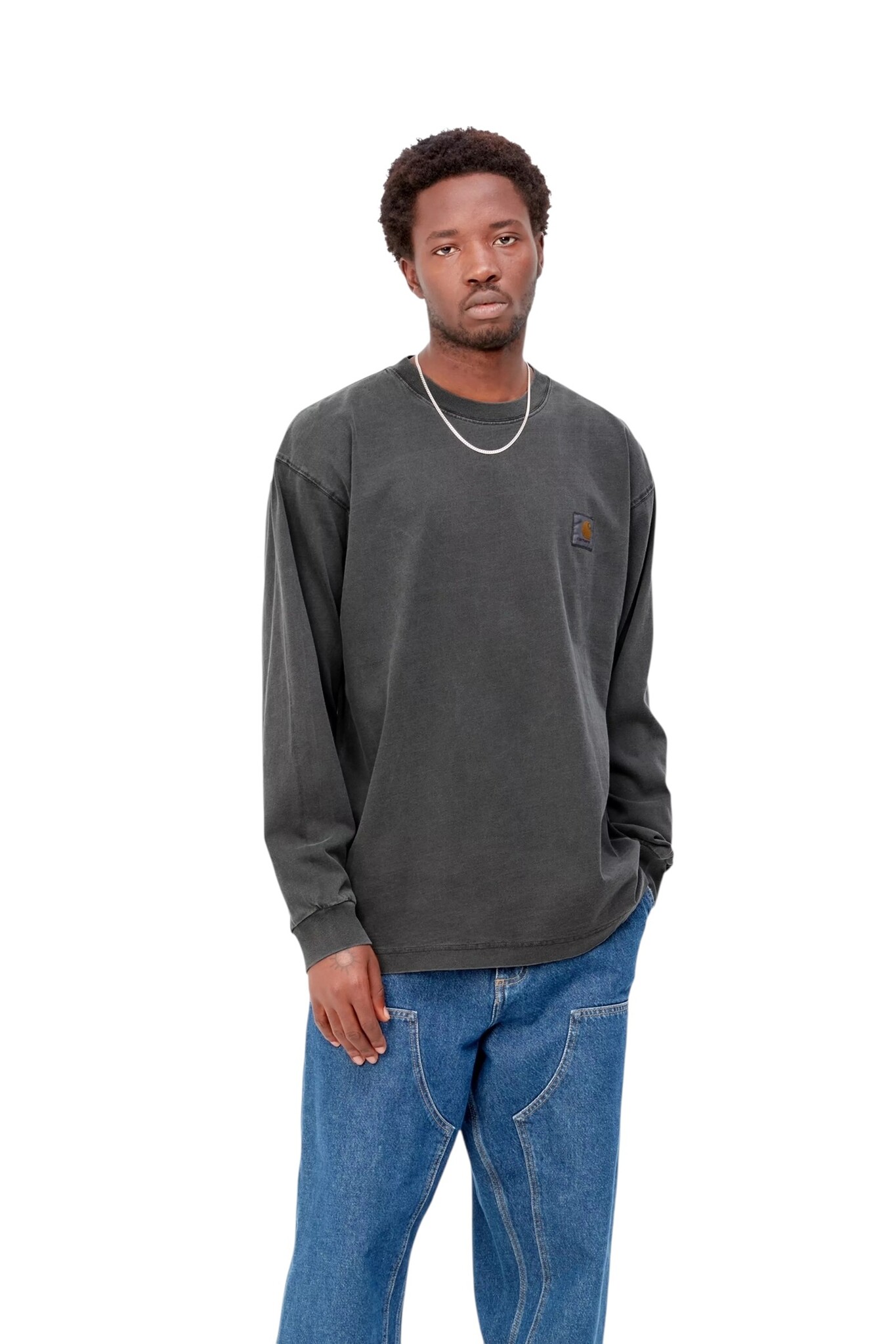 Carhartt WIP L/S Nelson T-Shirt - Black Garment Dyed