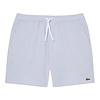 Short de bain mi-long rayé texturé - Blanc/Bleu Clair
