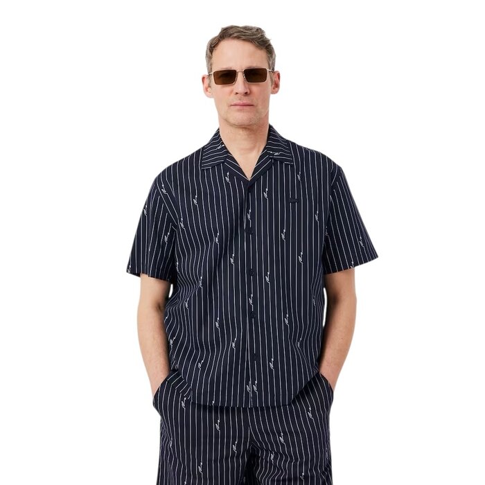 Lacoste Chemise relaxed fit twill imprimé - Noir/Blanc
