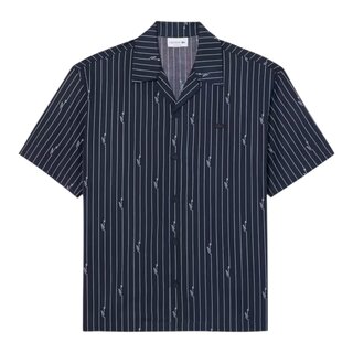 Lacoste Chemise relaxed fit twill imprimé - Noir/Blanc