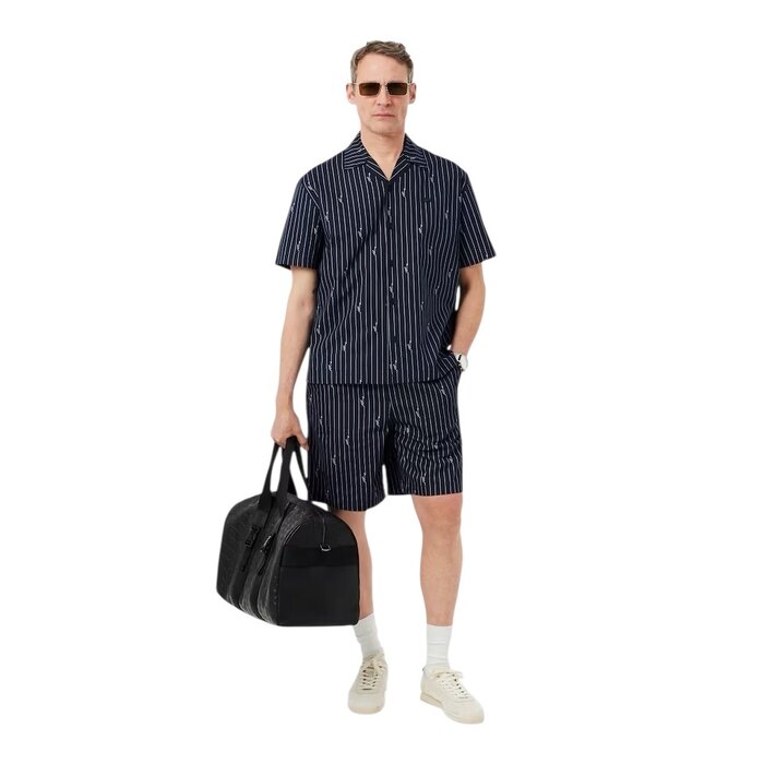 Lacoste Chemise relaxed fit twill imprimé - Noir/Blanc