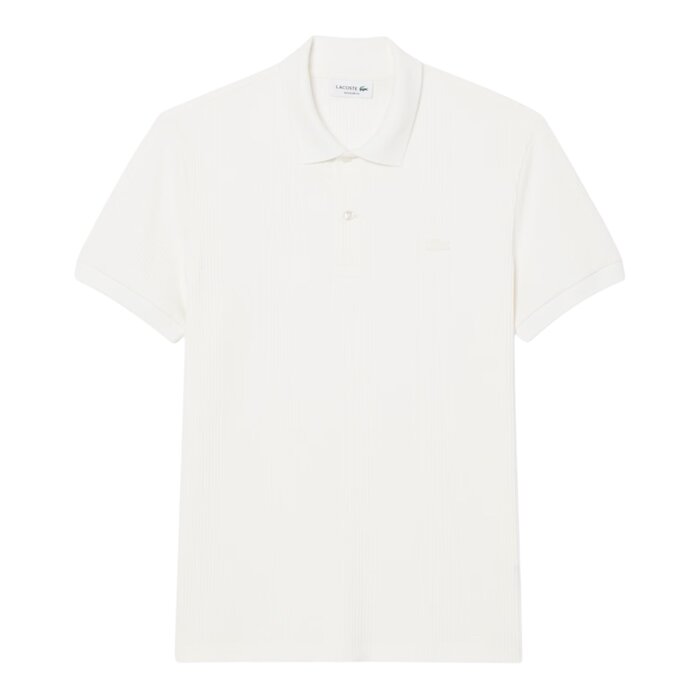 Lacoste Polo Classic Fit Maille Côtelée - Blanc