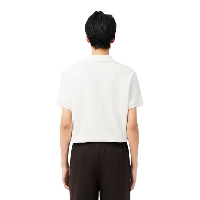 Lacoste Polo Classic Fit Maille Côtelée - Blanc