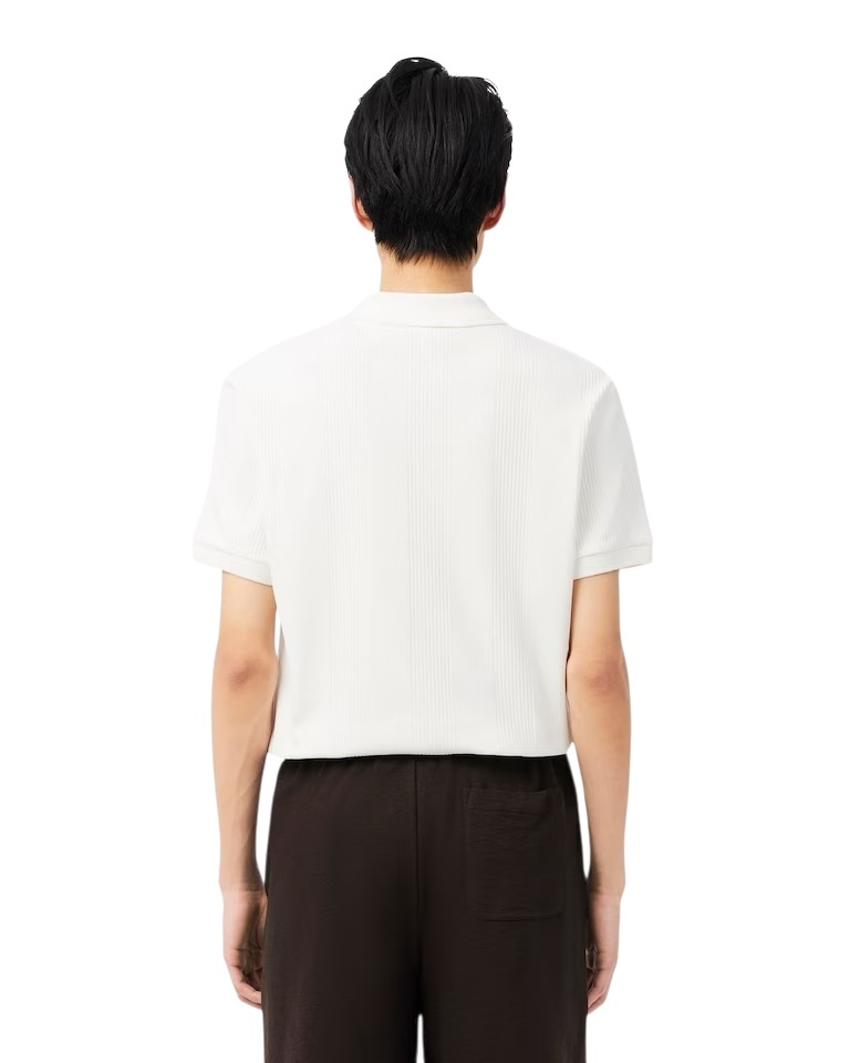 Lacoste Polo Classic Fit Maille Côtelée - Blanc