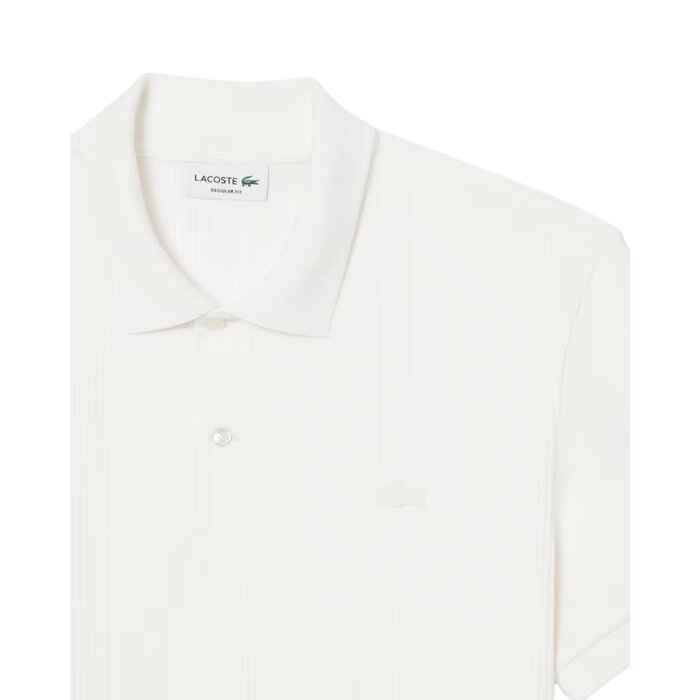 Lacoste Polo Classic Fit Maille Côtelée - Blanc