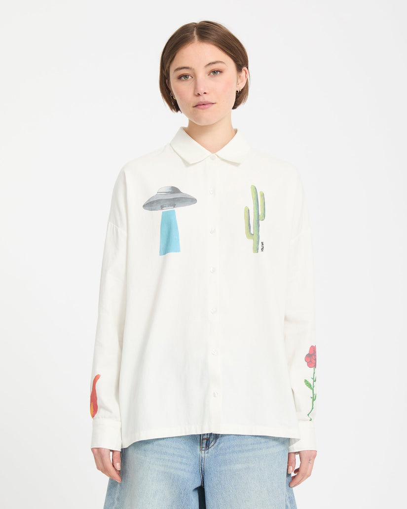 Volcom Fa Mickey Mason Shirt - Off White