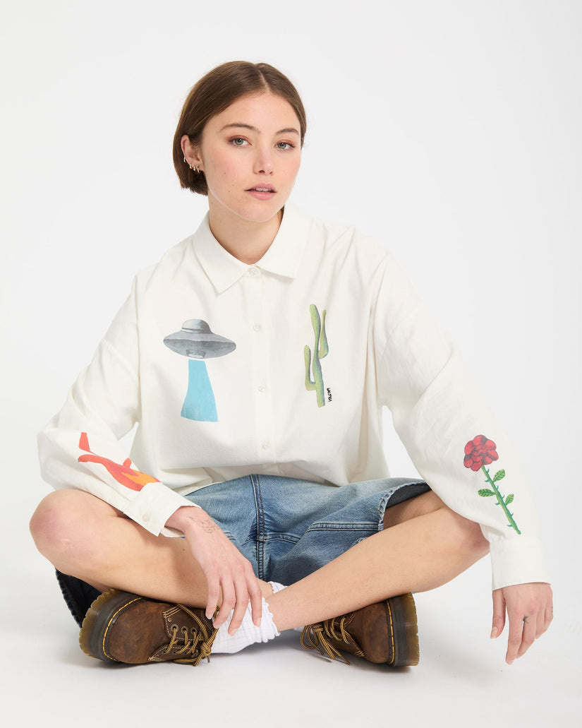 Volcom Fa Mickey Mason Shirt - Off White