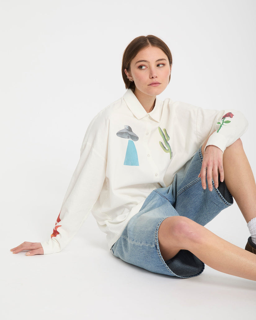 Volcom Fa Mickey Mason Shirt - Off White