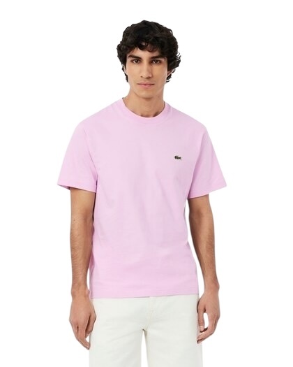 Lacoste T-shirt Coton Col Rond - Rose Z4H
