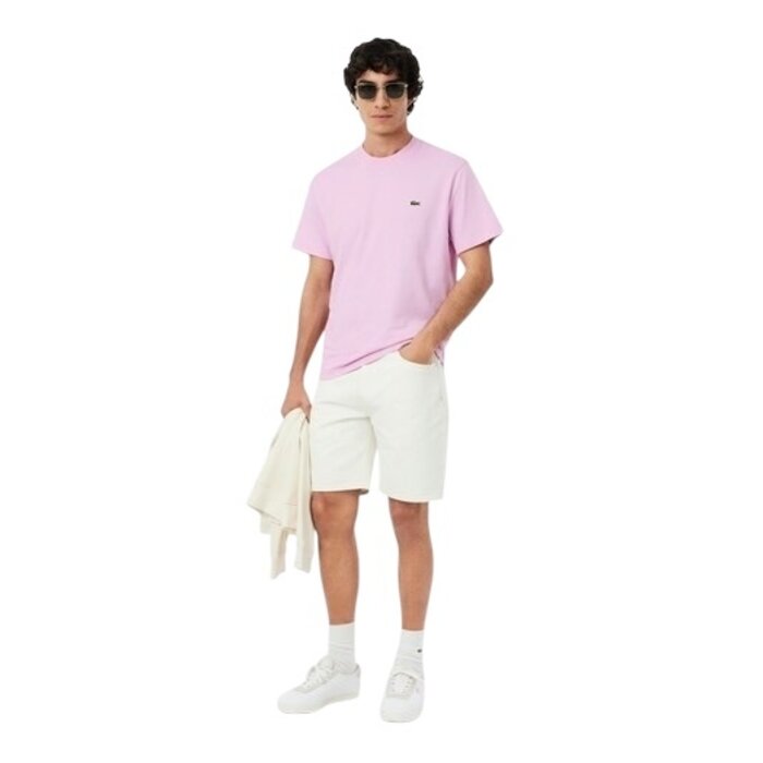 Lacoste T-shirt Coton Col Rond - Rose Z4H