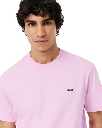 Lacoste T-shirt Coton Col Rond - Rose Z4H