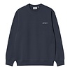 Script Embroidery Sweat - Deep Night/White