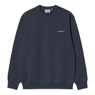 Carhartt WIP Script Embroidery Sweat - Deep Night/White