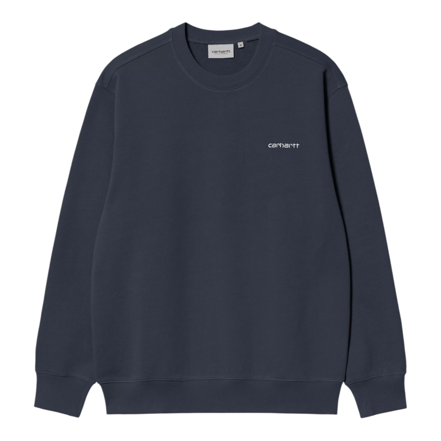 Carhartt WIP Script Embroidery Sweat - Deep Night/White