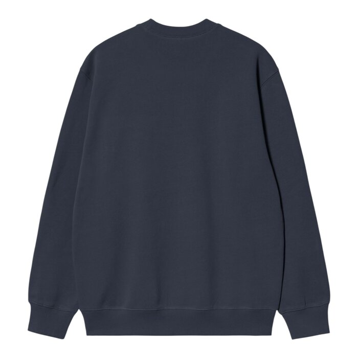 Carhartt WIP Script Embroidery Sweat - Deep Night/White