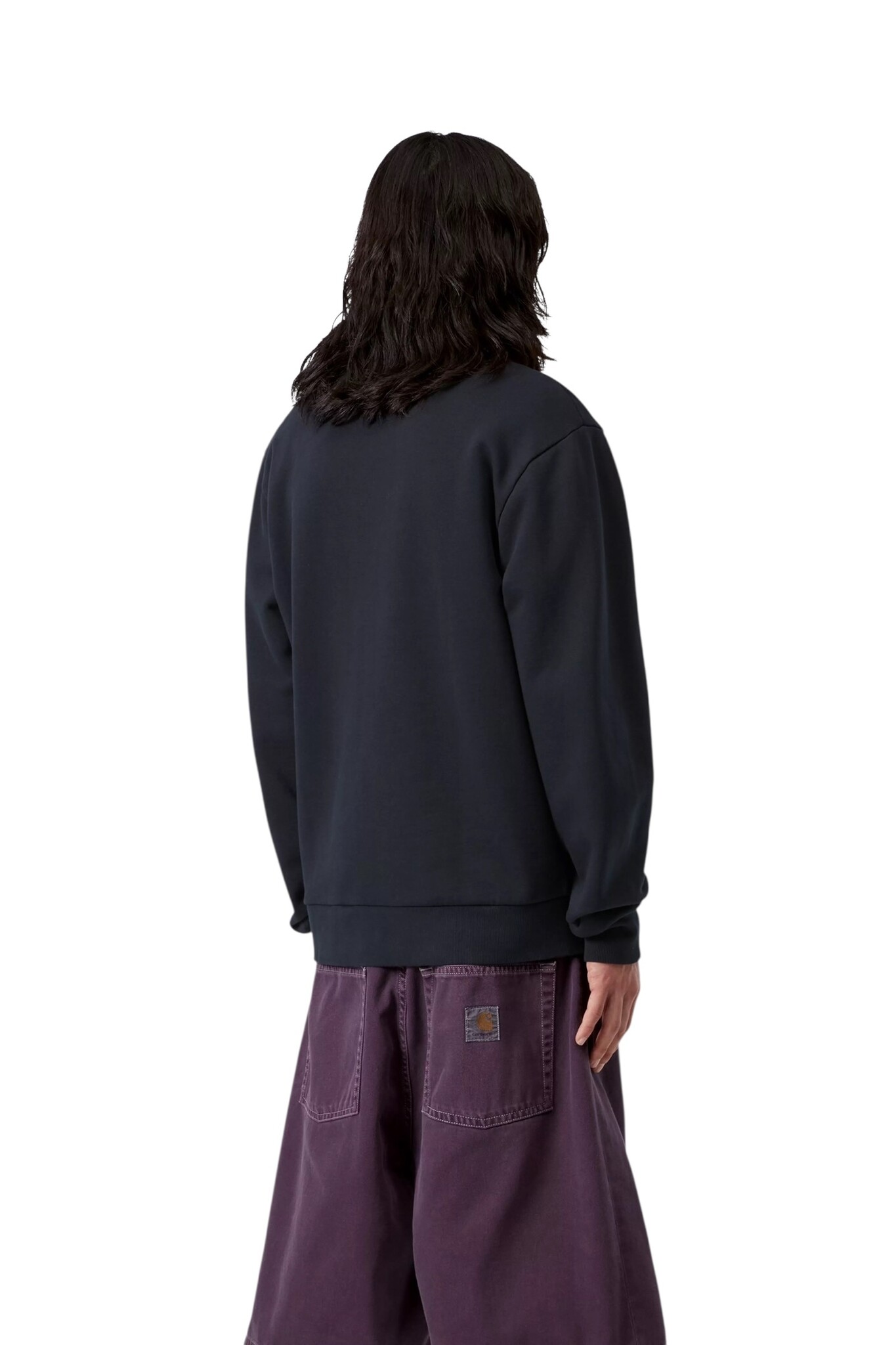 Carhartt WIP Script Embroidery Sweat - Deep Night/White