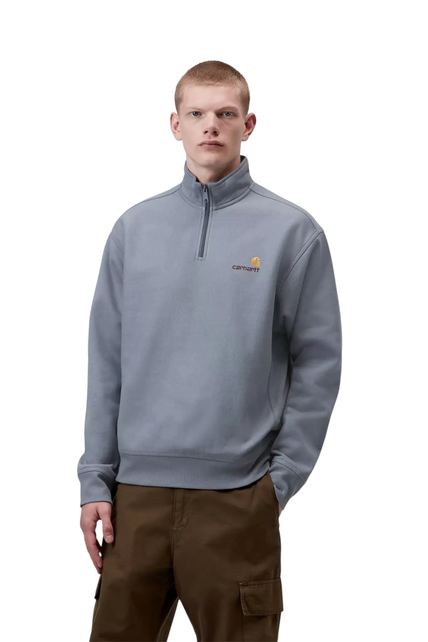Carhartt WIP Half Zip American Script - Shady Blue