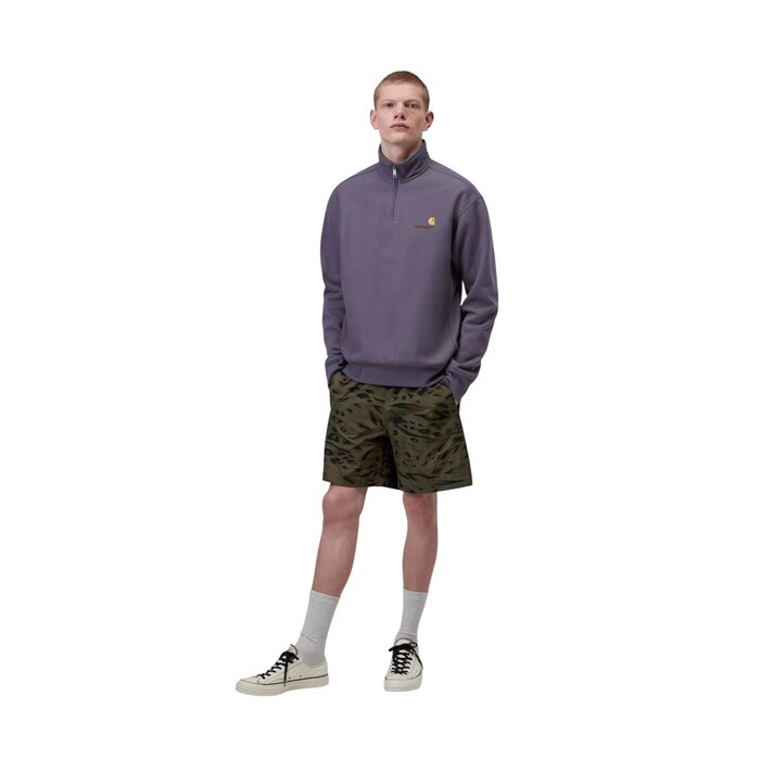 Carhartt WIP Half Zip American Script Sweat - Shady Purple