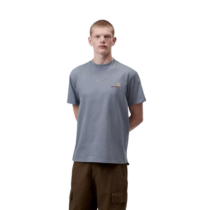 Carhartt WIP S/S American Script T-Shirt - Shady Blue
