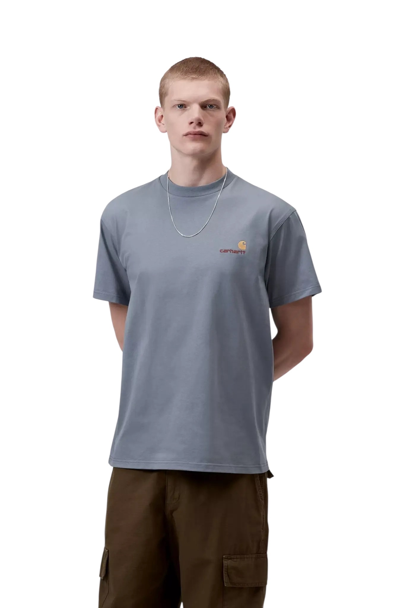Carhartt WIP S/S American Script T-Shirt - Shady Blue