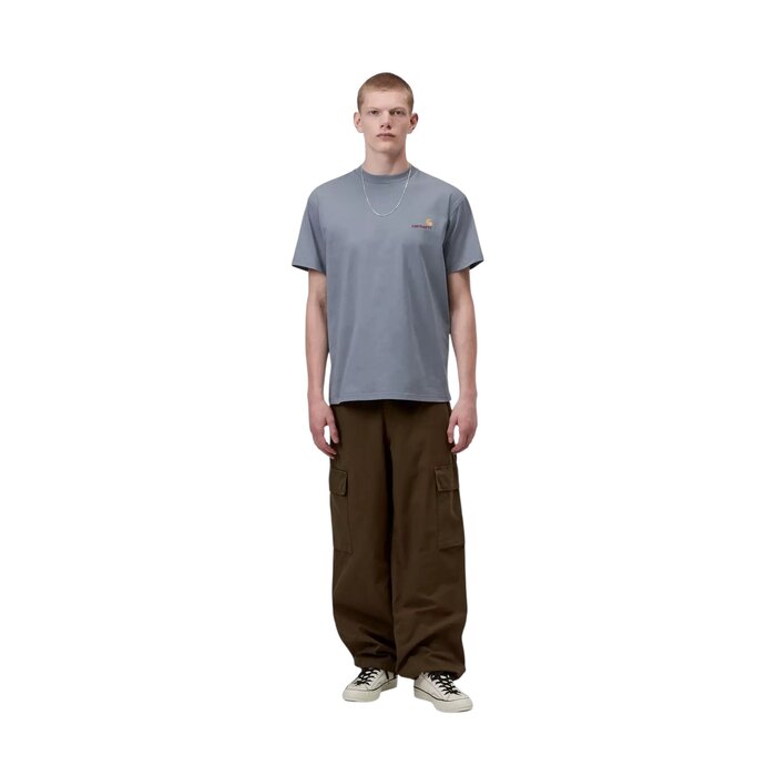 Carhartt WIP S/S American Script T-Shirt - Shady Blue