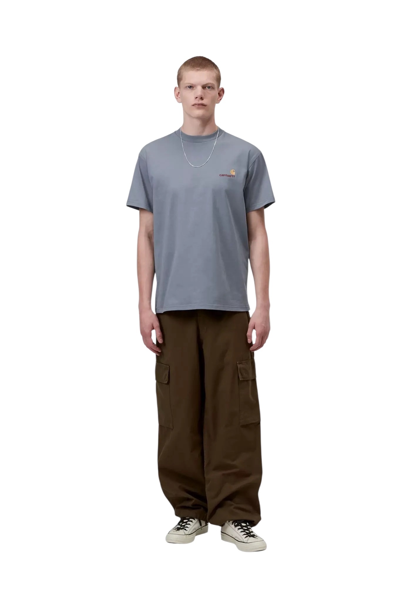 Carhartt WIP S/S American Script T-Shirt - Shady Blue
