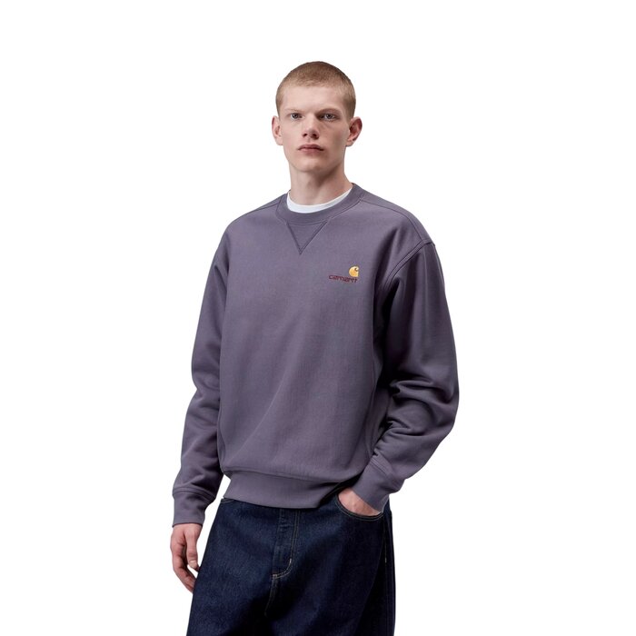 Carhartt WIP American Script Sweat - Shady Purple