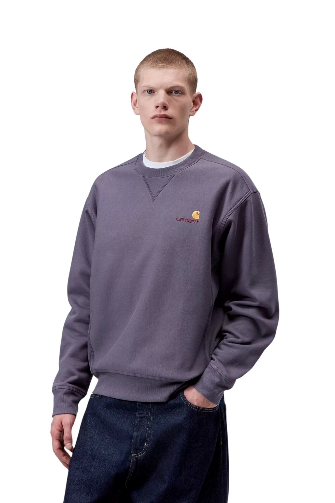 Carhartt WIP American Script Sweat - Shady Purple