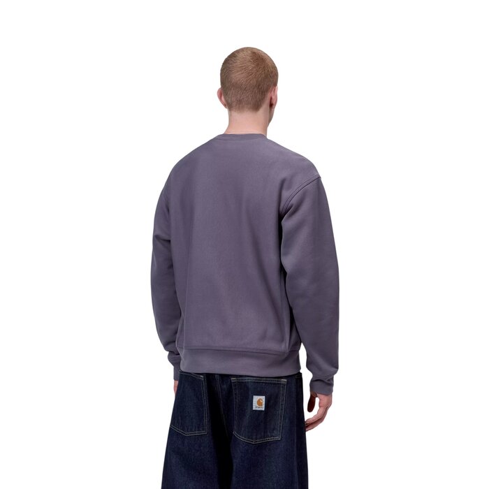 Carhartt WIP American Script Sweat - Shady Purple