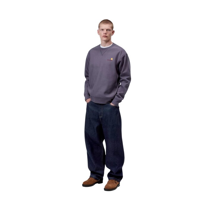 Carhartt WIP American Script Sweat - Shady Purple