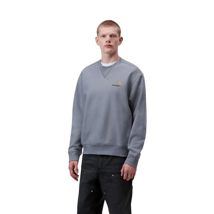 Carhartt WIP American Script Sweat - Shady Blue