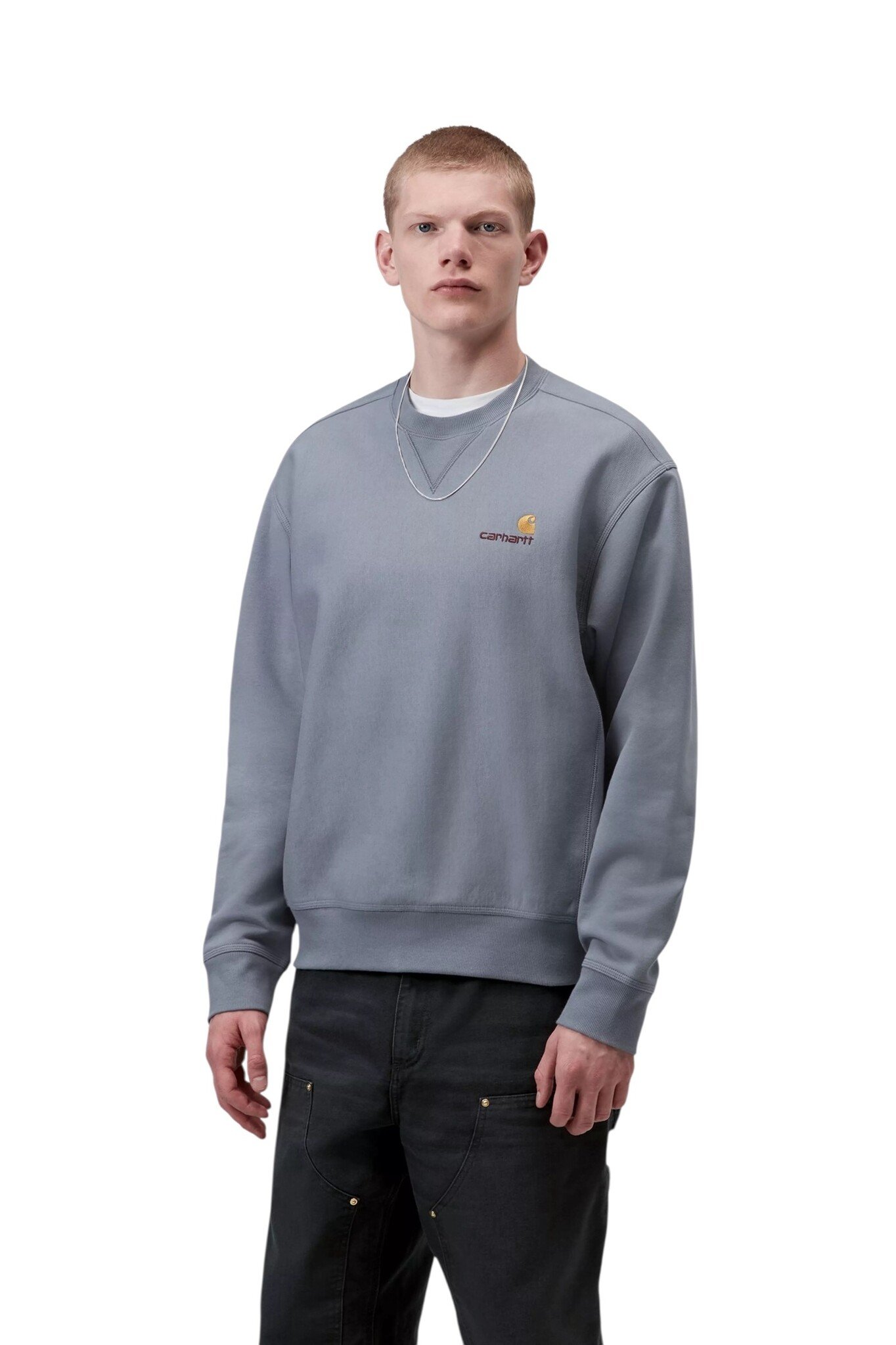 Carhartt WIP American Script Sweat - Shady Blue