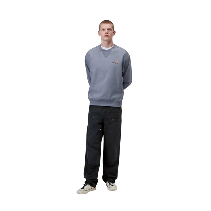 Carhartt WIP American Script Sweat - Shady Blue