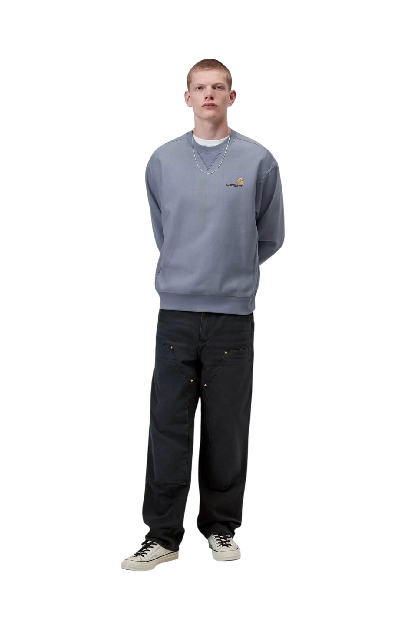 Carhartt WIP American Script Sweat - Shady Blue
