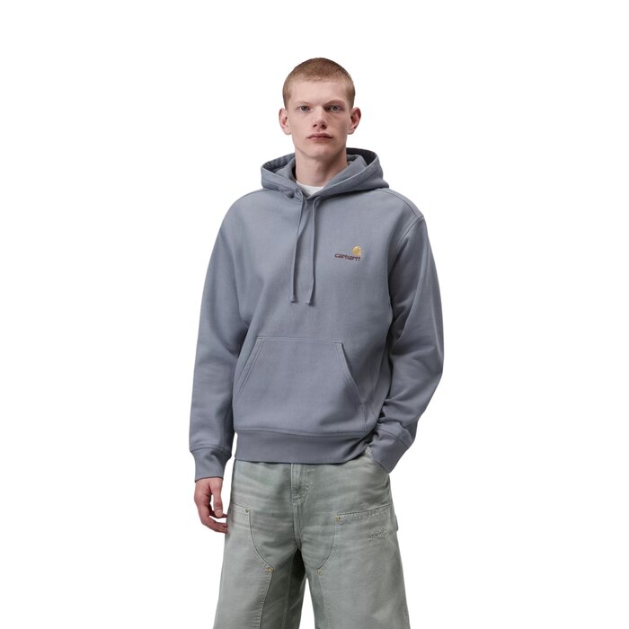 Carhartt WIP Hooded American Script Sweat - Shady Blue