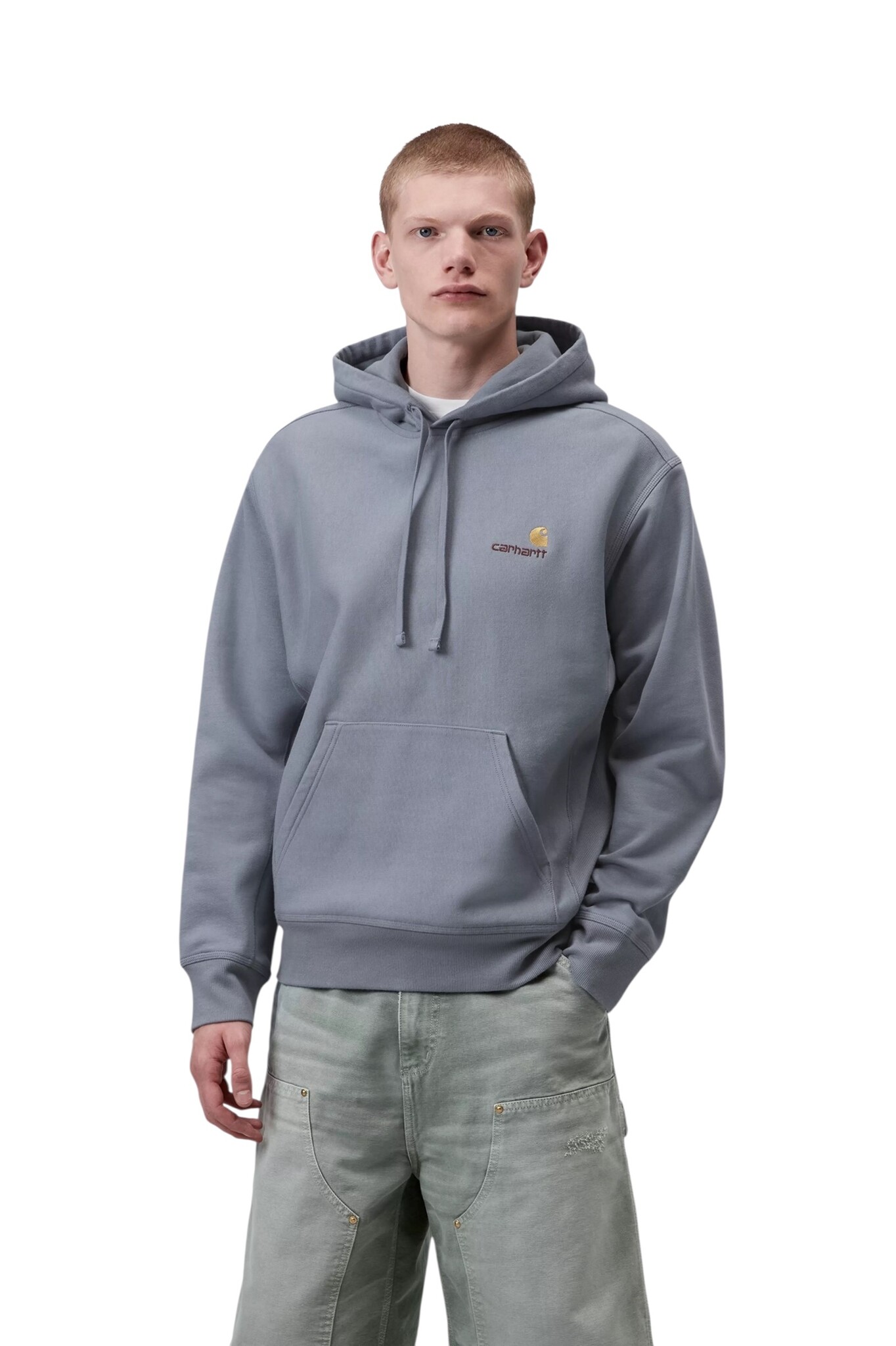 Carhartt WIP Hooded American Script Sweat - Shady Blue