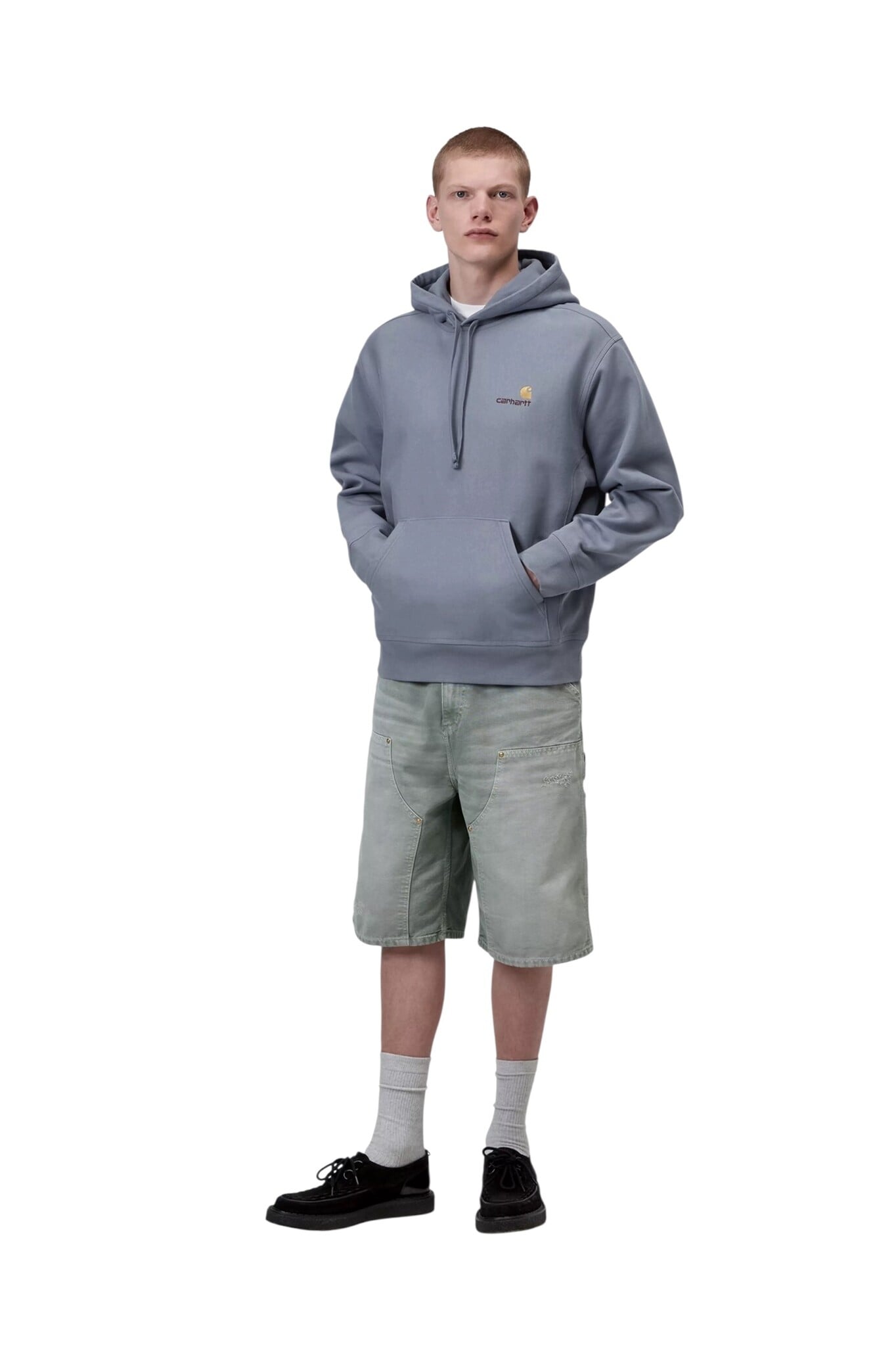 Carhartt WIP Hooded American Script Sweat - Shady Blue