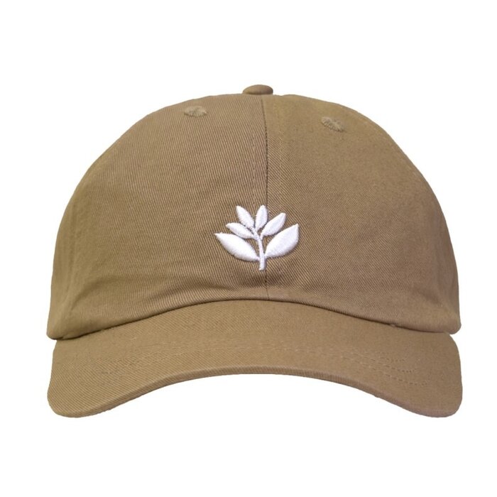 Magenta Bossed Dad Hat - Beige