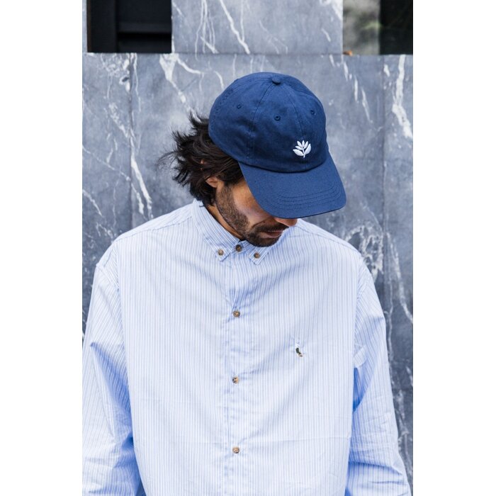 Magenta Bossed Dad Hat - Navy